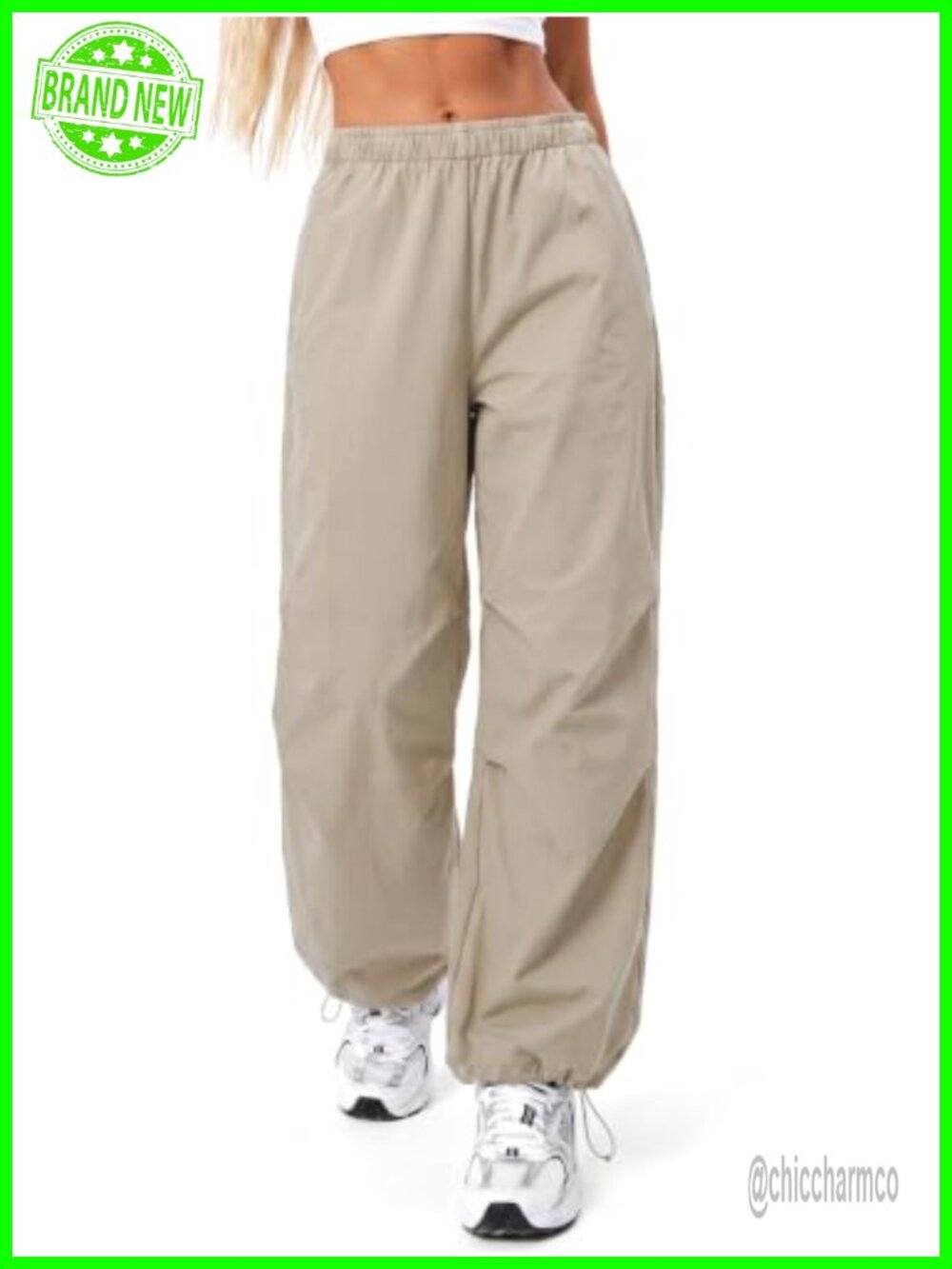 EXLURA Cargo Parachute Pants Y2K Baggy Hiking Travel Balloon Quick Dry